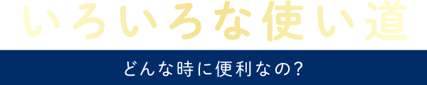 いろいろな使い道 どんな時に便利なの？